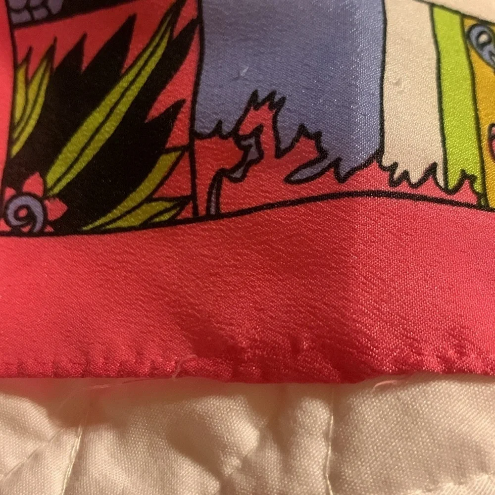 Vintage Paoli silk scarf with floral and abstract print